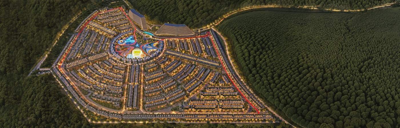 Greenz community lit up at night, artist's impression